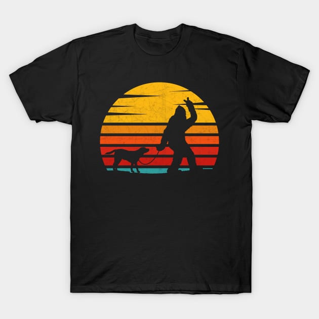 Vintage Retro Bigfoot Walking Labrador T-Shirt by heidiki.png